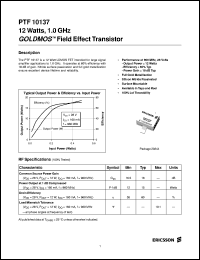 datasheet for PTF10137 by Ericsson Microelectronics