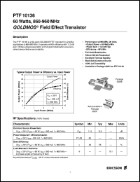 datasheet for PTF10138 by Ericsson Microelectronics