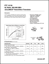 datasheet for PTF10139 by Ericsson Microelectronics