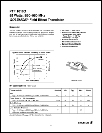 datasheet for PTF10160 by Ericsson Microelectronics