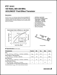 datasheet for PTF10161 by Ericsson Microelectronics