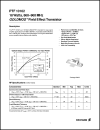 datasheet for PTF10162 by Ericsson Microelectronics