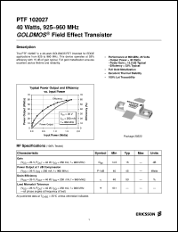 datasheet for PTF102027 by Ericsson Microelectronics