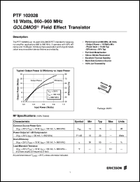 datasheet for PTF102028 by Ericsson Microelectronics