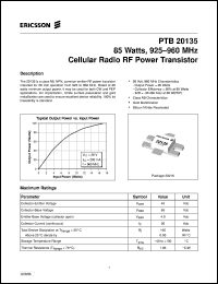 datasheet for PTB20135 by Ericsson Microelectronics
