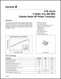 datasheet for PTB20145 by Ericsson Microelectronics