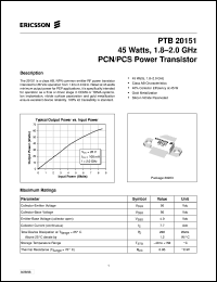 datasheet for PTB20151 by Ericsson Microelectronics