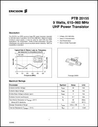 datasheet for PTB20155 by Ericsson Microelectronics