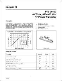 datasheet for PTB20162 by Ericsson Microelectronics