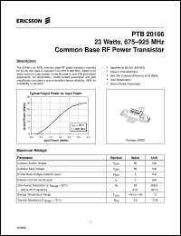 datasheet for PTB20166 by Ericsson Microelectronics