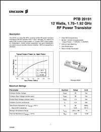 datasheet for PTB20191 by Ericsson Microelectronics