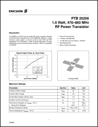 datasheet for PTB20206 by Ericsson Microelectronics