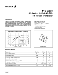 datasheet for PTB20228 by Ericsson Microelectronics