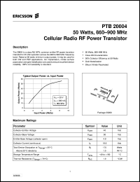 datasheet for PTB20004 by Ericsson Microelectronics
