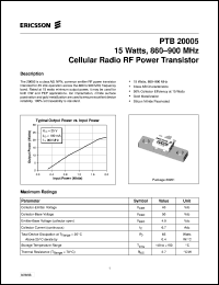 datasheet for PTB20005 by Ericsson Microelectronics