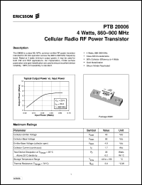 datasheet for PTB20006 by Ericsson Microelectronics