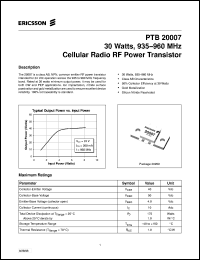 datasheet for PTB20007 by Ericsson Microelectronics