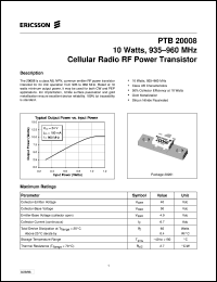 datasheet for PTB20008 by Ericsson Microelectronics
