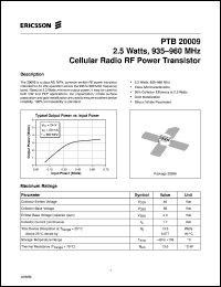 datasheet for PTB20009 by Ericsson Microelectronics