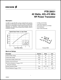 datasheet for PTB20031 by Ericsson Microelectronics