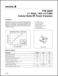 datasheet for PTB20248 by Ericsson Microelectronics