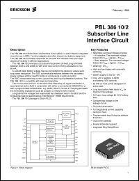 datasheet for PBL38610 by Ericsson Microelectronics