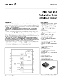 datasheet for PBL38611/2QNS by Ericsson Microelectronics