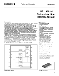 datasheet for PBL38614/1SHT by Ericsson Microelectronics
