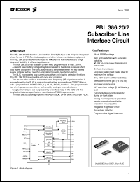 datasheet for PBL38620/2SHT by Ericsson Microelectronics