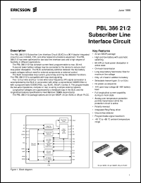datasheet for PBL38621/2SOT by Ericsson Microelectronics