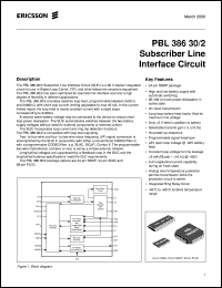 datasheet for PBL38630/2SHT by Ericsson Microelectronics