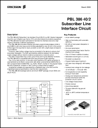 datasheet for PBL38640/2SOT by Ericsson Microelectronics