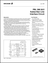 datasheet for PBL38650/2SHT by Ericsson Microelectronics