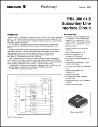 datasheet for PBL38661/2QNT by Ericsson Microelectronics