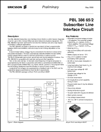 datasheet for PBL38665/2QNS by Ericsson Microelectronics