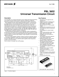 datasheet for PBL3852 by Ericsson Microelectronics