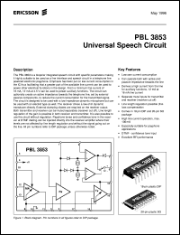 datasheet for PBL3853N by Ericsson Microelectronics