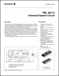 datasheet for PBL38570/1N by Ericsson Microelectronics