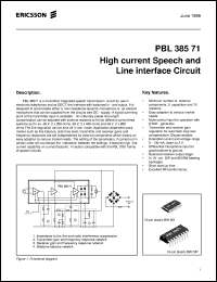 datasheet for PBL38571/1NS by Ericsson Microelectronics