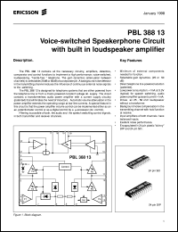 datasheet for PBL38813/1SO:T by Ericsson Microelectronics