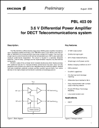 datasheet for PBL40309 by Ericsson Microelectronics