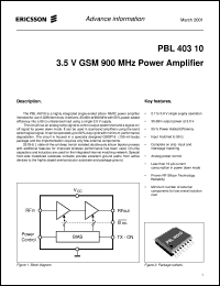 datasheet for PBL40310 by Ericsson Microelectronics