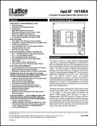 datasheet for ISPLS1016EA-200LJ44 by Lattice Semiconductor Corporation