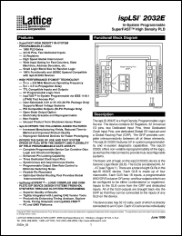 datasheet for ISPLSI2032E-180LJ44 by Lattice Semiconductor Corporation
