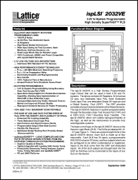 datasheet for ISPLSI2032VE-225LB44 by Lattice Semiconductor Corporation