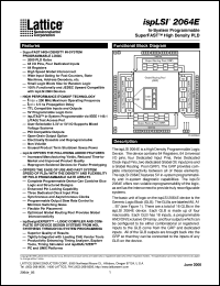 datasheet for ISPLSI2064E-200LT100 by Lattice Semiconductor Corporation