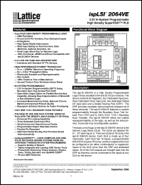 datasheet for ISPLSI2064VE-280LB100 by Lattice Semiconductor Corporation