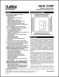 datasheet for ISPLSI2128E-100LT176 by Lattice Semiconductor Corporation