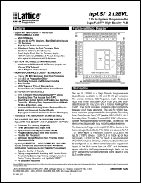 datasheet for ISPLSI2128VL-135LT100I by Lattice Semiconductor Corporation