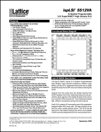 datasheet for ISPLSI5512VA-70LQ208 by Lattice Semiconductor Corporation